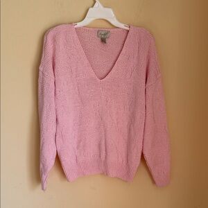 Rare Ann Wi Vintage Pastel Pink Textured Knit Pullover - Grandmacore / Retro 90s